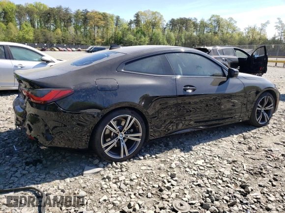 2022 BMW 4 Series 430i xDrive with VIN WBA73AP0XNCJ59810, listed as a Copart auction lot 54379575 with 21,961 mi miles and Salvage title. Bid and sale history available at DreamBid. Image 3.