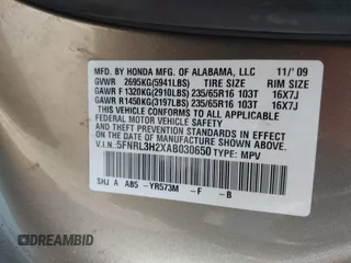 2010 Honda Odyssey LX with VIN 5FNRL3H2XAB030650, listed as a IAAI auction lot 42386287 with 146,161 mi miles and . Bid and sale history available at DreamBid. Image 9.