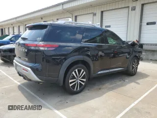 2023 Nissan Pathfinder Platinum with VIN 5N1DR3DK9PC221749, listed as a Copart auction lot 60127525 with 37,458 mi miles and Salvage title. Bid and sale history available at DreamBid. Image 3.