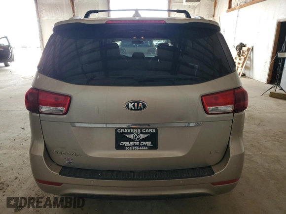 2016 Kia Sedona LX with VIN KNDMB5C13G6172544, listed as a Copart auction lot 47193565 with 101,044 mi miles and Salvage Title. Bid and sale history available at carsss.com. Image 6.