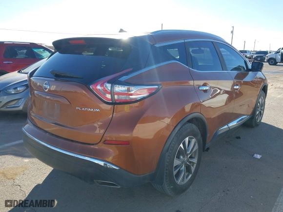 2015 Nissan Murano S with VIN 5N1AZ2MG0FN288591, listed as a IAAI auction lot 41331384 with 103,723 mi miles. Bid and sale history available at carsss.com. Image 4.