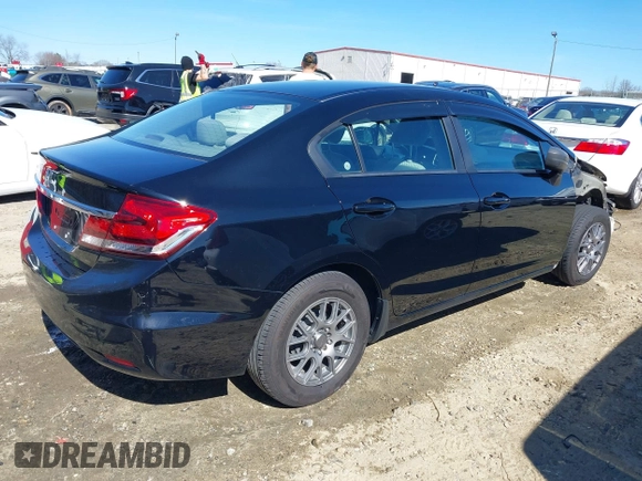 2015 Honda Civic Sedan LX with VIN 19XFB2E57FE005765, listed as a IAAI auction lot 41642913 with 187,909 mi miles. Bid and sale history available at carsss.com. Image 4.