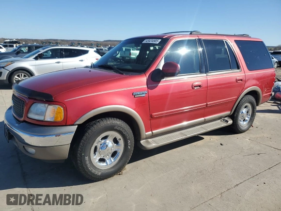 2001 Ford Expedition Eddie Bauer with VIN 1FMRU17L11LB28163, listed as a Copart auction lot 43424585 with 220,543 mi miles and Salvage title. Bid and sale history available at DreamBid. Image 1.