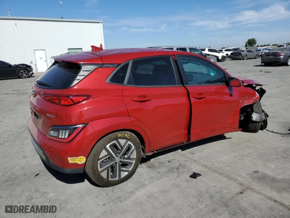 2022 Hyundai Kona Electric Limited with VIN KM8K53AG4NU153841, listed as a Copart auction lot 66139594 with 0 mi miles and Salvage Title. Bid and sale history available at carsss.com. Image 3.