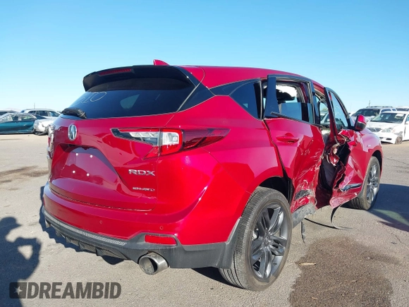 2022 Acura RDX w/A-Spec Package with VIN 5J8TC2H62NL018709, listed as a IAAI auction lot 41489517 with 20,928 mi miles. Bid and sale history available at carsss.com. Image 4.