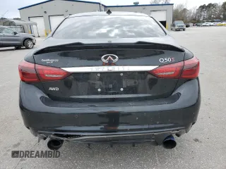 2018 Infiniti Q50 RED SPORT 400 with VIN JN1FV7AR5JM481734, listed as a Copart auction lot 48287625 with 0 mi miles and Salvage Title. Bid and sale history available at carsss.com. Image 6.