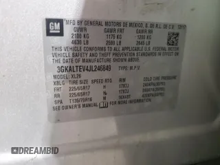 2018 GMC Terrain SLE z VIN 3GKALTEV4JL246849, wystawiony jako Copart lot #55416775 z przebiegiem 134 823 mil mil oraz Szkoda całkowita • Salvage title. Historia ofert i sprzedaży dostępna na DreamBid. Obrazek 12.