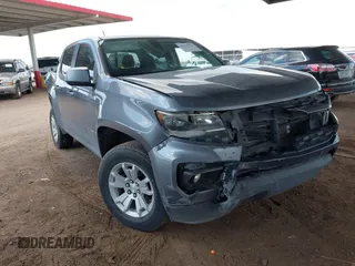 2021 Chevrolet Colorado 4WD LT with VIN 1GCGTCEN1M1107053, listed as a IAAI auction lot 42430796 with 76,128 mi miles and . Bid and sale history available at DreamBid. Image 1.