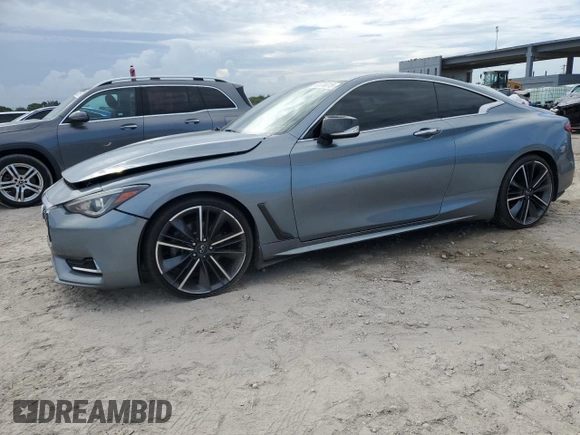 2017 Infiniti Q60 Premium with VIN JN1EV7EK4HM363368, listed as a Copart auction lot 63076615 with 77,198 mi miles and Salvage title. Bid and sale history available at DreamBid. Image 1.