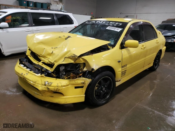 2002 Mitsubishi Lancer OZ-Rally with VIN JA3AJ86E32U051909, listed as a Copart auction lot 80555514 with 237,923 mi miles and Salvage Title. Bid and sale history available at carsss.com. Image 1.