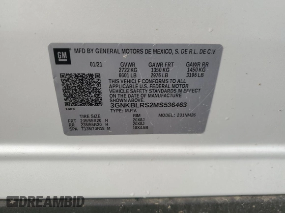 2021 Chevrolet Blazer Premier с VIN 3GNKBLRS2MS536463, выставлен на аукционе Copart как лот 77820384 с пробегом Не указан миль и На запчасти • Non repairable. История ставок и продаж доступна на DreamBid. Изображение 13.