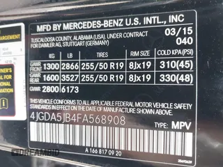 2015 Mercedes-Benz M 350 z VIN 4JGDA5JB4FA568908, wystawiony jako IAAI lot #42293069 z przebiegiem 96 266 mil mil oraz . Historia ofert i sprzedaży dostępna na DreamBid. Obrazek 9.