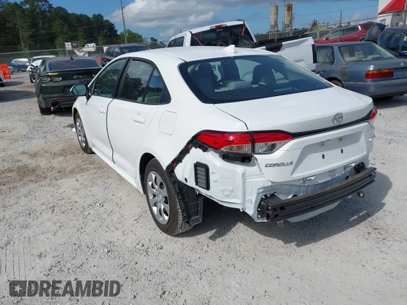 2025 Toyota Corolla LE with VIN 5YFB4MDE4SP276118, listed as a IAAI auction lot 42120834 with 43,238 mi miles. Bid and sale history available at carsss.com. Image 3.