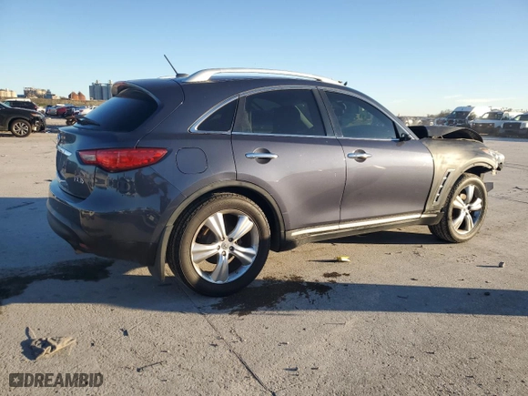 2009 Infiniti FX35 with VIN JNRAS18U49M102466, listed as a Copart auction lot 46821815 with 308,331 mi miles and Salvage Title. Bid and sale history available at carsss.com. Image 3.