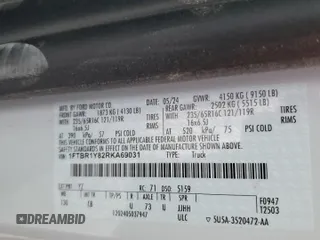 2024 Ford Transit Cargo with VIN 1FTBR1Y82RKA69031, listed as a Copart auction lot 49503815 with Not Provided miles and Salvage Title. Bid and sale history available at DreamBid. Image 13.