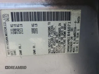 2012 Nissan Maxima S with VIN 1N4AA5AP6CC846071, listed as a Copart auction lot 57105805 with 130,819 mi miles and Clean title. Bid and sale history available at DreamBid. Image 13.