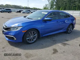 2020 Honda Civic EX-L z VIN 19XFC1F72LE001030, wystawiony jako Copart lot #54987975 z przebiegiem 82 853 mil mil oraz Szkoda całkowita • Salvage title. Historia ofert i sprzedaży dostępna na DreamBid. Obrazek 1.