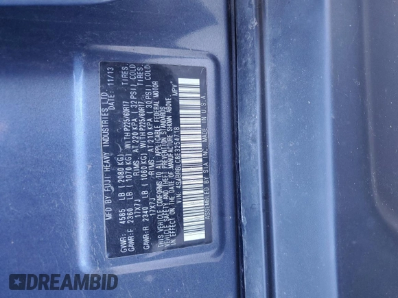 2014 Subaru Outback 2.5i Limited with VIN 4S4BRBLC8E3254718, listed as a Copart auction lot 70185174 with 175,194 mi miles and Salvage Title. Bid and sale history available at carsss.com. Image 14.
