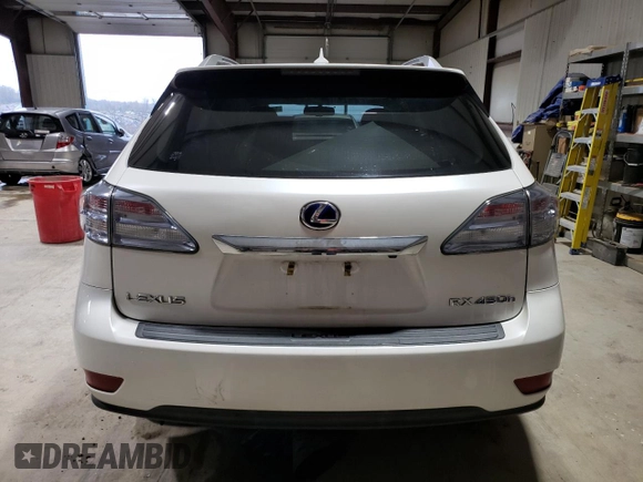 2010 Lexus RX 450h with VIN JTJBC1BA4A2003627, listed as a Copart auction lot 52583155 with 84,709 mi miles and Salvage title. Bid and sale history available at DreamBid. Image 6.