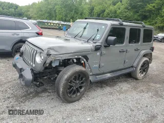 2022 Jeep Wrangler Unlimited Sahara z VIN 1C4JJXP69NW153646, wystawiony jako Copart lot #58347775 z przebiegiem 21 235 mil mil oraz Szkoda całkowita • Salvage title. Historia ofert i sprzedaży dostępna na DreamBid. Obrazek 1.
