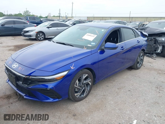 2024 Hyundai Elantra SEL with VIN KMHLS4DGXRU820304, listed as a IAAI auction lot 41895332 with 5,414 mi miles and . Bid and sale history available at DreamBid. Image 2.