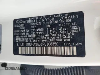2024 Hyundai Kona N Line with VIN KM8HA3A31RU108350, listed as a Copart auction lot 62904154 with 3,912 mi miles and Salvage Title. Bid and sale history available at carsss.com. Image 16.