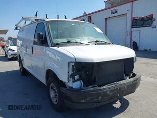 2023 Chevrolet Express Cargo with VIN 1GCWGAFP2P1100606, listed as a IAAI auction lot 42450171 with 34,000 mi miles and . Bid and sale history available at DreamBid. Image 1.