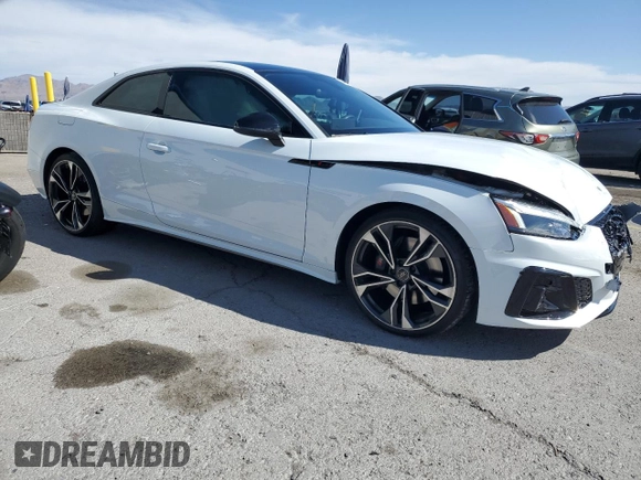 2024 Audi S5 Premium Plus with VIN WAUP4AF56RA011343, listed as a Copart auction lot 48170165 with 13,339 mi miles and Salvage Title. Bid and sale history available at DreamBid. Image 4.