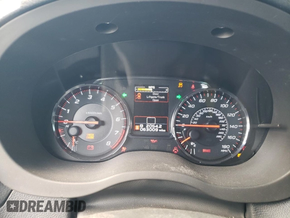 2018 Subaru WRX Premium with VIN JF1VA1C61J9833298, listed as a Copart auction lot 47603805 with 63,009 mi miles and Salvage Title. Bid and sale history available at carsss.com. Image 9.