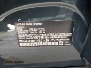 2024 BMW M3 Competition xDrive with VIN WBS43AY01RFS01430, listed as a Copart auction lot 53973245 with 6,584 mi miles and Salvage title. Bid and sale history available at DreamBid. Image 13.