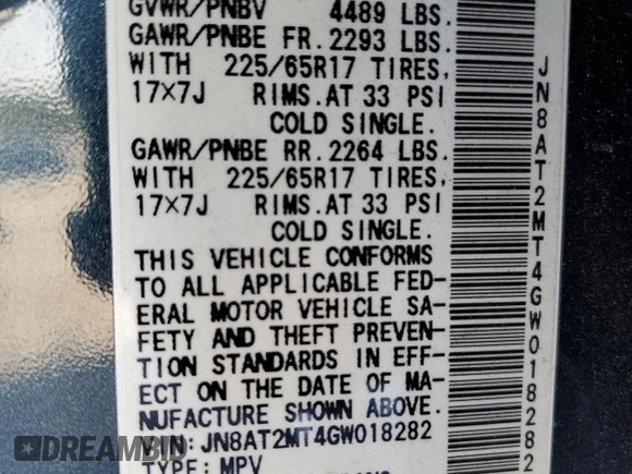 2016 Nissan Rogue S with VIN JN8AT2MT4GW018282, listed as a Copart auction lot 49686925 with 18,478 mi miles and Salvage Title. Bid and sale history available at carsss.com. Image 15.