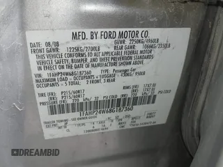 2008 Ford Taurus SEL with VIN 1FAHP24W68G187360, listed as a IAAI auction lot 42578106 with 252,245 mi miles and . Bid and sale history available at DreamBid. Image 9.
