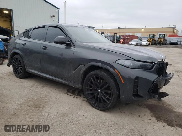 2024 BMW X6 xDrive40i with VIN 5UX33EX01R9T50154, listed as a Copart auction lot 85329074 with 0 mi miles and Salvage Title. Bid and sale history available at carsss.com. Image 4.