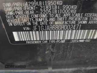 2016 Subaru Impreza Premium с VIN JF1GJAB68GH002471, выставлен на аукционе IAAI как лот 42081933 с пробегом 102 504 миль миль и . История ставок и продаж доступна на DreamBid. Изображение 9.