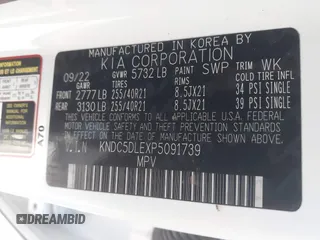 2023 Kia EV6 GT with VIN KNDC5DLEXP5091739, listed as a IAAI auction lot 41785550 with 45,000 mi miles and . Bid and sale history available at DreamBid. Image 9.