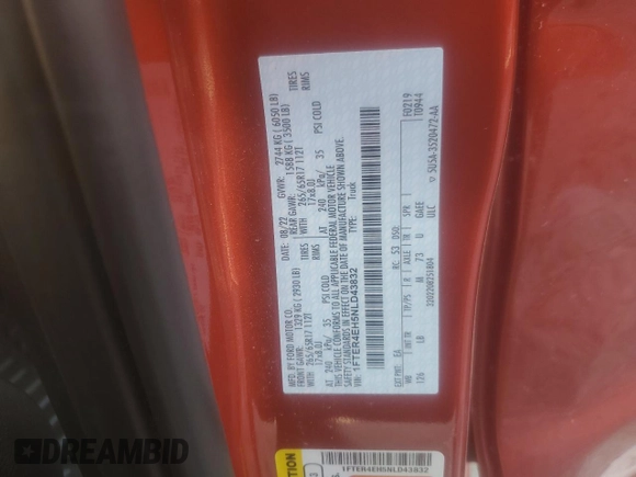 2022 Ford Ranger XL z VIN 1FTER4EH5NLD43832, wystawiony jako Copart lot #61900605 z przebiegiem 44 099 mil mil oraz Szkoda całkowita • Salvage title. Historia ofert i sprzedaży dostępna na DreamBid. Obrazek 12.