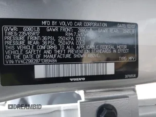 2007 Volvo XC90 I6 with VIN YV4CZ982871389484, listed as a IAAI auction lot 41305196 with 116,623 mi miles. Bid and sale history available at carsss.com. Image 9.