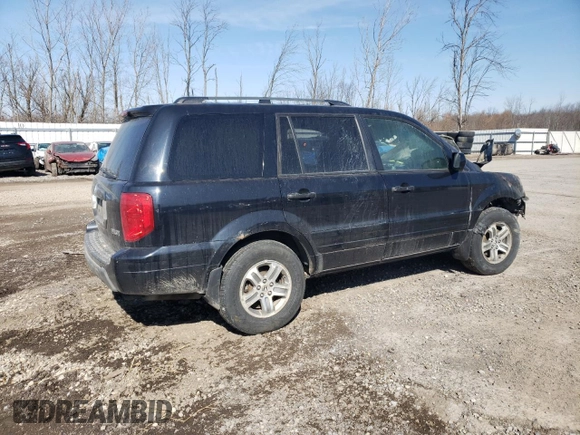 2005 Honda Pilot EX-L with VIN 5FNYF185X5B061839, listed as a Copart auction lot 48666595 with 0 mi miles and Salvage Title. Bid and sale history available at carsss.com. Image 3.