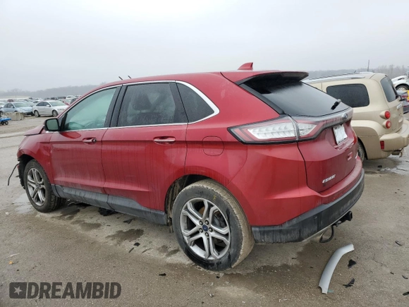 2015 Ford Edge Titanium with VIN 2FMTK4K8XFBC09055, listed as a Copart auction lot 43807355 with 99,591 mi miles and Salvage Title. Bid and sale history available at carsss.com. Image 2.