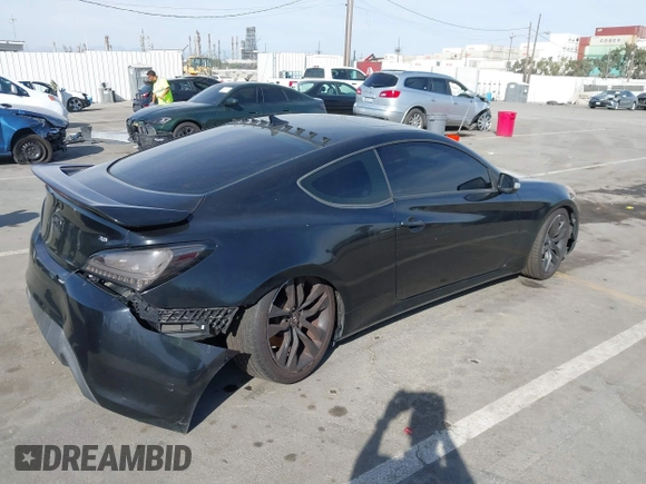 2012 Hyundai Genesis Coupe Grand Touring with VIN KMHHU6KH8CU068486, listed as a IAAI auction lot 41686499 with 104,579 mi miles and . Bid and sale history available at DreamBid. Image 4.