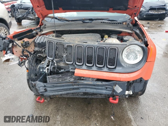 2016 Jeep Renegade Trailhawk with VIN ZACCJBCT5GPD16946, listed as a Copart auction lot 58856285 with Not provided miles and Salvage title. Bid and sale history available at DreamBid. Image 12.