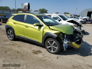 2019 Hyundai Kona Ultimate with VIN KM8K53A59KU381795, listed as a Copart auction lot 73815964 with 144,958 mi miles and Salvage Title. Bid and sale history available at carsss.com. Image 4.
