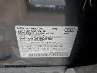 2018 Audi Q5 Premium Plus with VIN WA1BNAFY9J2218337, listed as a Copart auction lot 49578744 with 40,771 mi miles and Salvage Title. Bid and sale history available at carsss.com. Image 12.