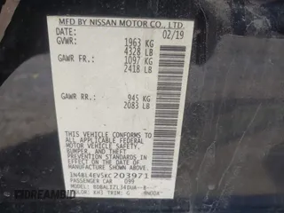 2019 Nissan Altima 2.5 SL with VIN 1N4BL4EV5KC203971, listed as a IAAI auction lot 41936198 with 122,766 mi miles. Bid and sale history available at carsss.com. Image 9.