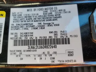 2013 Lincoln MKZ Hybrid with VIN 3LN6L2LU6DR822640, listed as a Copart auction lot 46534065 with Not Provided miles and Salvage Title. Bid and sale history available at DreamBid. Image 12.