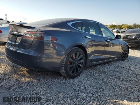2014 Tesla Model S P85D with VIN 5YJSA1H28EFP66441, listed as a Copart auction lot 43846415 with 93,376 mi miles and Clean Title. Bid and sale history available at DreamBid. Image 3.
