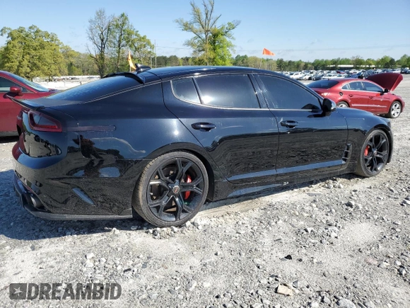 2020 Kia Stinger GT2 with VIN KNAE55LC7L6071883, listed as a Copart auction lot 52684825 with 23,714 mi miles and Non Repairable. Bid and sale history available at carsss.com. Image 3.