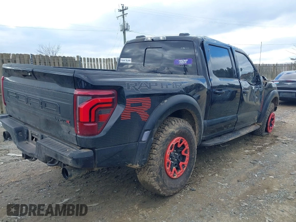 2024 Ford F-150 Raptor with VIN 1FTFW1RJ0RFA93011, listed as a IAAI auction lot 41730526 with 10,213 mi miles and . Bid and sale history available at DreamBid. Image 4.