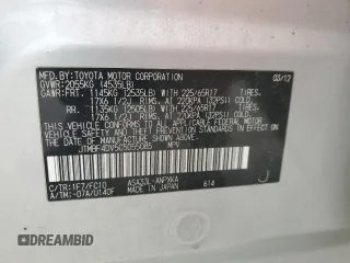2012 Toyota RAV4 with VIN JTMBF4DV5C5055085, listed as a Copart auction lot 60895985 with 91,781 mi miles and Salvage title. Bid and sale history available at DreamBid. Image 14.
