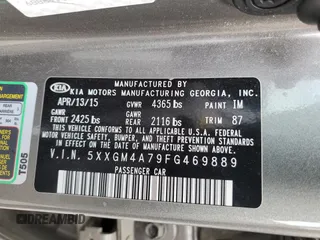 2015 Kia Optima LX with VIN 5XXGM4A79FG469889, listed as a Copart auction lot 56784545 with 95,549 mi miles and Clean Title. Bid and sale history available at DreamBid. Image 12.